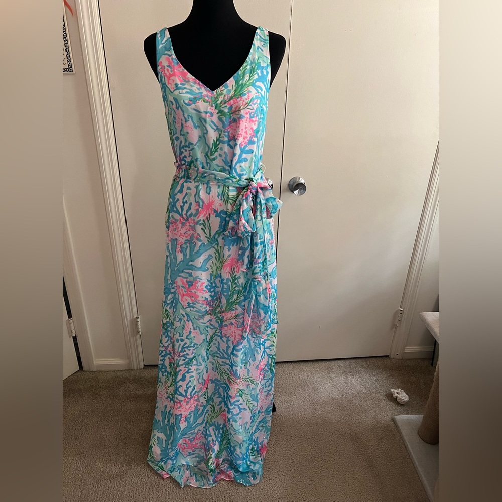 Lily Pulitzer Lani Maxi Dress Coral Bay